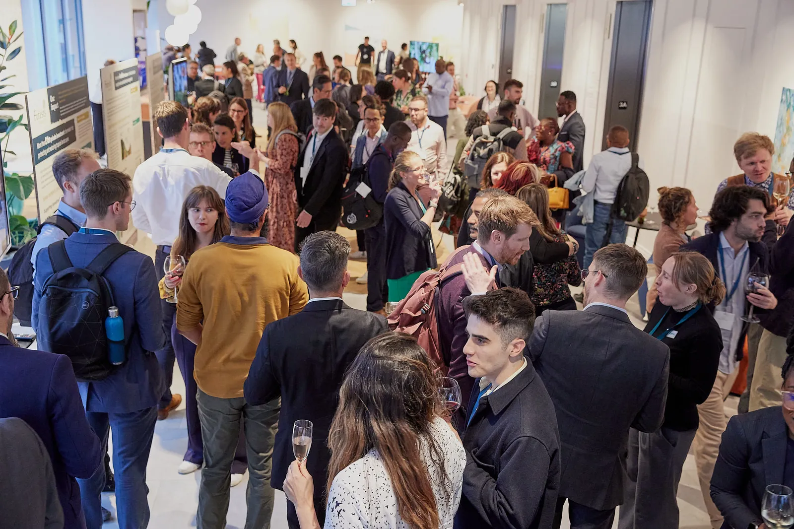 Guests networking at a corporate event